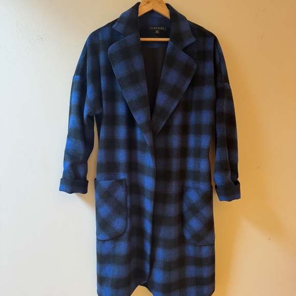 NWOT Periphery 'Easy Love Coat' in Blue/Black Check Sz. M - Picture 4 of 13